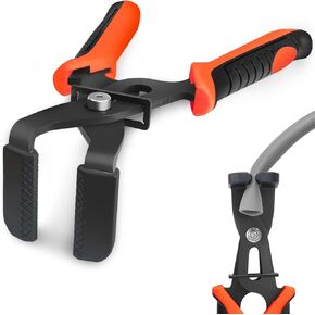 Hose Pinch Off Pliers, Locking Ratcheting 90° Angled Hose Pinch Pliers, Lines Clamp Pliers for Automotive Flexible and Lager Hoses, Coolant Hose, Fuel Hose, Gas Line, Brake Hose and More