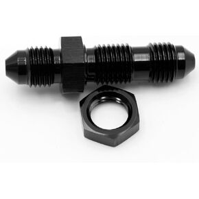 -4 AN to AN4 Straight Bulkhead Fuel Fitting, Male to Male Flare Union Adapter with 4AN Bulkhead Nut, Aluminum