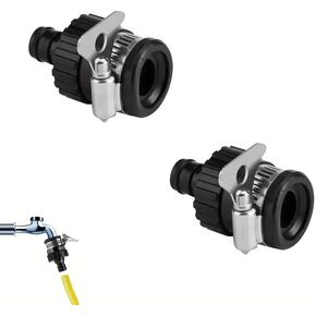 2Pcs Black Universal Water Quick Faucet Adapter Tap Connection Garden Hose Pipe Fitting Hose Connectors and Accessories in Saudi Arabia