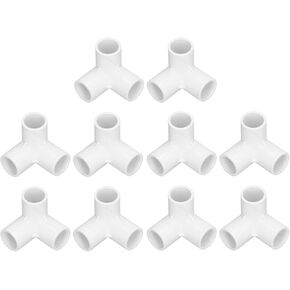 Pvc Pipe Fittings, 3-way fittingsPlastic Pipe Connectors 20mminner Diameter Fittings 3/4in PVC Pipe Accessories for Water Pipes, Furniture, Greenhouse and Tent Connections (10pcs)