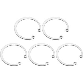 uxcell 5Pcs 55mm Internal Retaining Ring Circlip, 304 Stainless Steel Internal Circlip Snap Rings C-Clips for Grooved Shafts Studs, Silver Tone