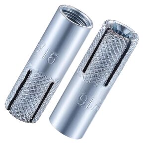 Wensilon(20 pcs)1/2"-13 Premium Zinc Plated Carbon Steel Drop in Anchors Assortment, Knurled Drop-in-Anchor for Solid Concrete, Internal Forced Expansion Screw Bolts