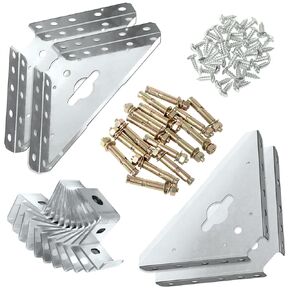 Shed Concrete Anchor Kit for Arrow Shed Garage Barn Foot Peak Roof Storage Shed,Earth Anchor Kit DIY Shed Anchor Metal Floor Framing Kit with 4 Steel Corner Gussets, Hold down Clips, Bolt and Screws
