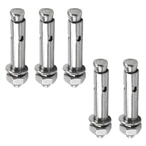 5 Pcs Stainless Steel External Expansion Screws Concrete Wall Bolts Molly Bolt Heavy Duty Metal Sleeve Bolt Dry Wall Anchors (M10x70mm Bolt 12mm Hole)