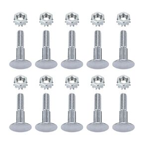 1 1/4" Carriage Bolts and Nuts Sets Replacement for Overhead Todco Whiting Door Hinge Morgan (Pack of 10 Set)