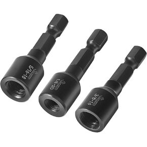1/4"-20,3/8"-16, 5/16"-18 Hanger Bolt Driver 3 PCS,Hanger Bolt Install Tool with 1/4 Hex Shank,Suitable for Double-Headed Screws, Essential for Woodworking