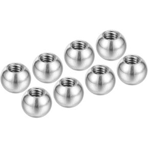 PATIKIL M4x8mm Ball Nuts Knob, 8 Pack Female Thread 304 Stainless Steel Round Blind Hole Screw Cap Cover for Lighting Machinery DIY Decoration, Silver