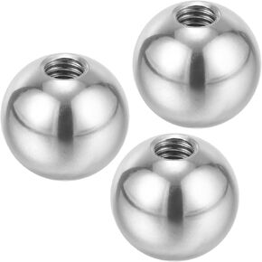 PATIKIL M4x15mm Ball Nuts Knob, 3 Pack Female Thread 304 Stainless Steel Round Blind Hole Screw Cap Cover for Lighting Machinery DIY Decoration, Silver