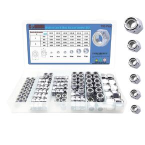 50Pcs 3/8-16 Nylon Insert Lock Nuts Hex Lock Nuts Carbon Steel Galvanized Finish COMRUN Brand