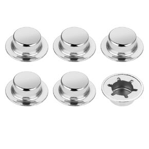 1/2 Push Nut Axle Cap, 6 Pack Push on Pushnut Cap Spring Steel Permanent Washer Caps with Mechanical Zinc Plating for Hand Trucks, Rolling Bins and Lawn Push Wagons Alternative for Cotter Pins