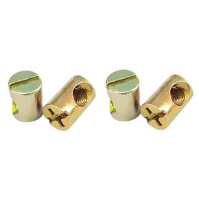 10Pcs Gold M6 Spring Loaded Barrel Nuts, Slotted Barrel Nuts Cross Dowels, Replacement Screws Cross Dowel Barrel Nuts with Part 100514 for Furniture Bed Crib and Chairs,Slotted Nuts