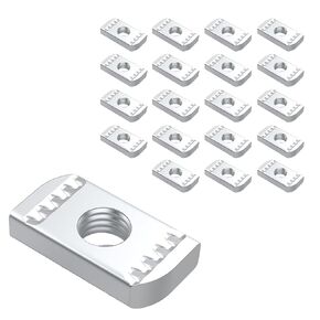 20 Pcs 3/8"-16 Strut Channel Nuts,Thickened Carbon Steel Strut Nuts for Strut Channel, No Spring Nuts for Channel Struts, Dacromet Finish Excellent Rust