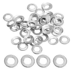 PATIKIL 304 Stainless Steel Flat Washers, 100 Pack M8x16mm Belleville Spring Disc Washer Conical Knurled Metric Gasket for Automotive Industrial Construction