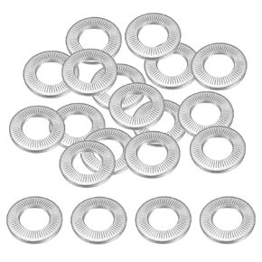 PATIKIL 304 Stainless Steel Flat Washers, 10 Pack M16x32mm Belleville Spring Disc Washer Conical Knurled Metric Gasket for Automotive Industrial Construction
