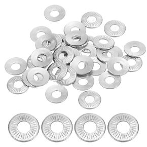PATIKIL 304 Stainless Steel Flat Washers, 100 Pack M3x8mm Belleville Spring Disc Washer Conical Knurled Metric Gasket for Automotive Industrial Construction