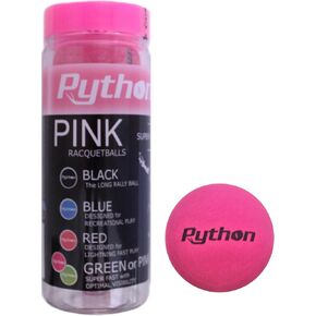 Python (Pink) Racquetballs (Super Fast w/Optimal Visibility)