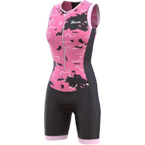 KONA Assault Women's Triathlon Race Suit -One-Piece Vest and Short Combo with Body-Mapped Ventilation