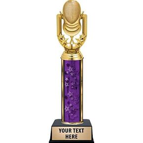 Crown Awards Personalized Purple Fencing Trophies, Fencing Mask Trophy with Custom Engraving Prime