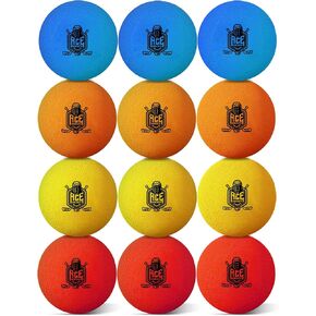 Mini Hockey Balls - 12 Soft Foam Balls for Knee and Floor Hockey - 2" Indoor Mini Hockey Balls