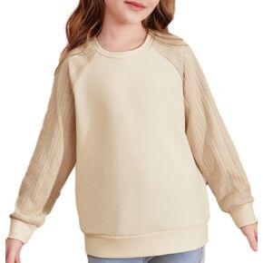 blibean Girls 2024 Long Sleeve Sweatshirt Crewneck Cable Knit Tops Size 6-15 Years