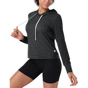 Pioneer Camp Women's Lightweight Hoodies Pullover Thin Soft Gym Hooded Sweatshirt Workout Athletic Running Casual Crop Tops
