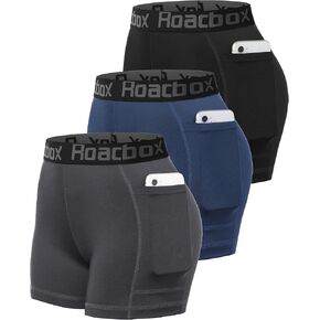 Roadbox 4" Women's Spandex Volleyball Shorts - Athletic Workout Pocket/Non-Pocket Compression Shorts for Yoga Running Biker