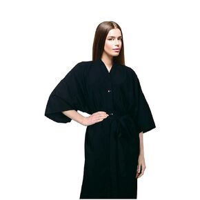 Cricket Preview Microfiber Cover Up Salon Robes for Clients Professional Barbershop Hairdresser Robe for Adults, Haircut Hair Color Gown Robe, Black