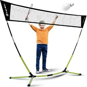 Badminton Net, Portable & Instant Setup (Tool Free Assembly) - Backyard Fun, Beach Park Picnic Outdoor Games