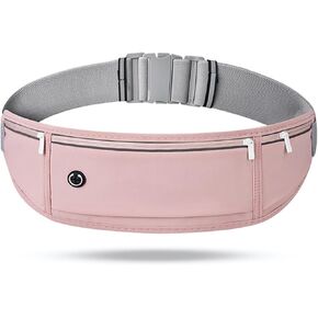 Slim Running Belt for Women Men,Runners Fanny Pack Phone Holder,Run Pouch Waist Belt for Workout Jogging,Money Belt,Running Gear Accessories,with 3 Pockets(Black)
