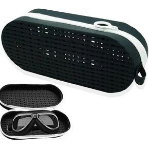 Swim Goggle Case For Swimming Goggles Black Protective Case for Arena Goggle Case, Silicone Goggles Case with Drain Hole Portable Zipper Eye Box with Hook for Goggles Sunglasses Eyeglass