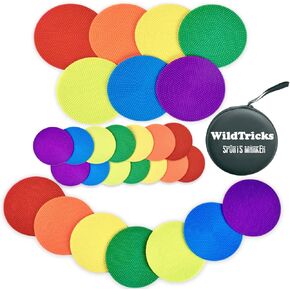 14 Pcs Non Slip Agility Markers Poly Spots, 4 inch Floor Dots Spot Markers for Gym,PE Equipment,Rubber Circles Multiple Color Sports Markers