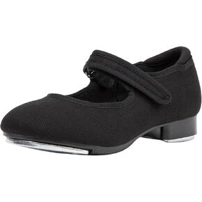 Linodes Canvas Upper Easy Strap Tap Shoe Dance Flats for Girls and Boys (Toddler/Little Kid/Big Kid)