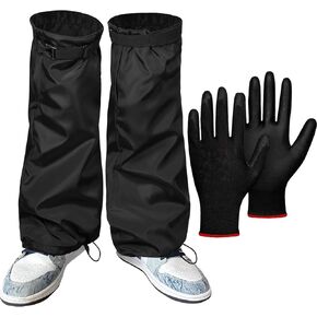 قطعتان من جراميق الساق للعناية بالعشب - فرشاة تشذيب جراميق الساق وقفازات واقيات الساق المقاومة للماء وحاميات الساق لتشذيب تشققات الساق آكلة الأعشاب وواقي الساق قابل للتعديل للرجال والنساء in Kuwait