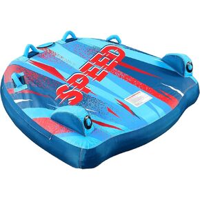 Speed Towable Tubes for Boating 1-2/1-3 Riders Inflatable Water Sport Towable Tube for Boat to Pull Behind Heavy Duty Nylon Cover with Zipper, Bolster Fins, Safety Air Valve, Padded Handle