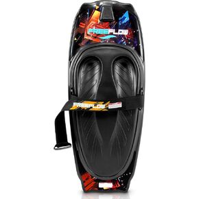 SereneLife Thunder Wave Kneeboard - Dual Color Design in Black/Red with Strap & Hook | Versatile Water Sports Board for Boating, Knee Surfing & More - Ideal for Kids & Adults