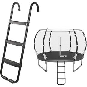 Trampoline Ladder, 3-Step Trampoline Steps Ladder for Trampoline Easy Assembly,220Lbs Capacity Trampoline Accessories for Kids Climb Up & Slide Down.