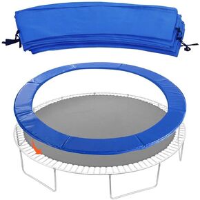 10 14 16ft Trampoline Pad, Trampoline Safety Pad Replacement, Easy Install Round Trampoline Spring Cover, Waterproof Universal Spring Pad, No Holes for Pole, Blue