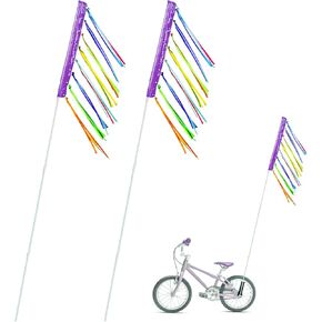2 Pcs Pink 6 ft Bike Flag with Pole for Safety Pink Go Kart Flag Trike Flag Bicycle Safety Flag Dirt Bike Flag Mount Telescopic Flag Warning Flag for Mobility Scooter Kayak Flag Waterproof Reflective