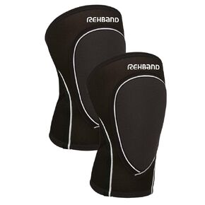 Rehband Indoor-Sports knee pads, 3mm Neoprene knee protectors for volleyball, handball & dancing, Unisex knee protector support, Colour:Black, Size:XX-Large