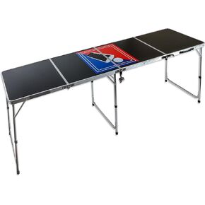 8' Folding Beer Pong Table with Bottle Opener, Ball Rack and 6 Pong Balls