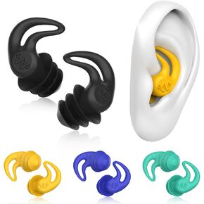 Waterproof Swimming Ear Plugs for Adults - 4 Pairs Reusable Silicone Swimming Ear Plugs for Women & Men, Keep Ear Water Out, Ear Plugs for Swimming, Showering, Bathing, Surfing, Water Sports