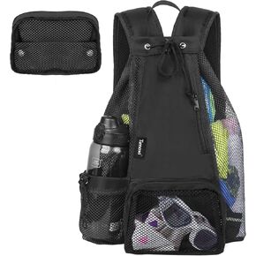 Swim Bag Beach Backpack with Padded Shoulder Strap Mesh Backpack with Wet Pocket for Swimming, Gym