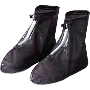 Shoe Covers, Waterproof Shoe Covers for Rain, Reusable Overshoes Non Slip Shoe Covers Outdoor Cycling Protectors apply to Men, Women, Kids(Black, Medium)