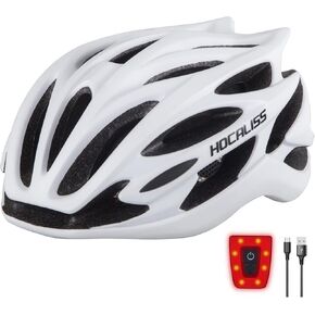 Adult Bike Helmet, Road Bicycle Helmet with LED Rear Light for Adult Men Women Skateboard Skating Roller Skates Cycling Sport