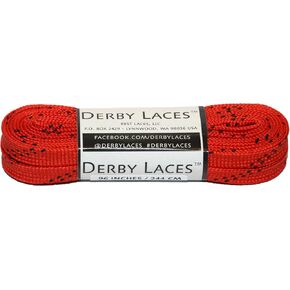 Derby Laces Red 96 Inch Waxed Skate Lace for Roller Derby, Hockey and Ice Skates, and Boots