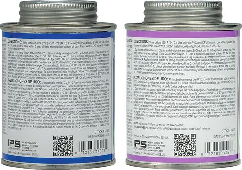 Weld-On 15900 Twin Pack 780 PVC Regular-Bodied Plumbing Solvent Cement and Purple Plumbing Primer in Kuwait