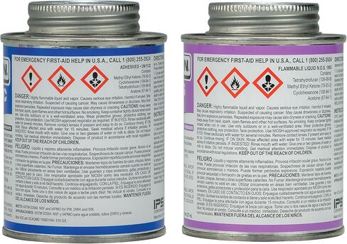 Weld-On 15900 Twin Pack 780 PVC Regular-Bodied Plumbing Solvent Cement and Purple Plumbing Primer in Kuwait