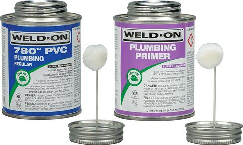 Weld-On 15900 Twin Pack 780 PVC Regular-Bodied Plumbing Solvent Cement and Purple Plumbing Primer in Kuwait