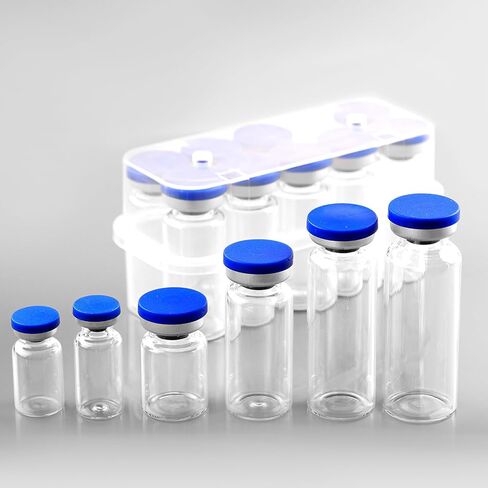 2ml Sealed Vials with Self Healing Injection Port and Plastic-Aluminum Flip Caps,Glass Empty Vials for Injection 10 Pack in Kuwait
