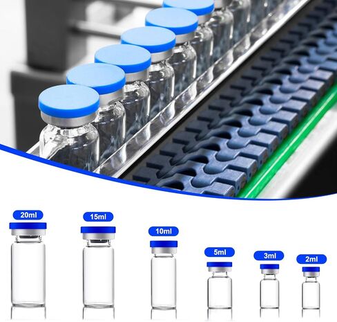 2ml Sealed Vials with Self Healing Injection Port and Plastic-Aluminum Flip Caps,Glass Empty Vials for Injection 10 Pack in Kuwait